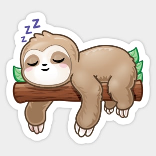 Adorable Sleeping Cute Sloth Sticker